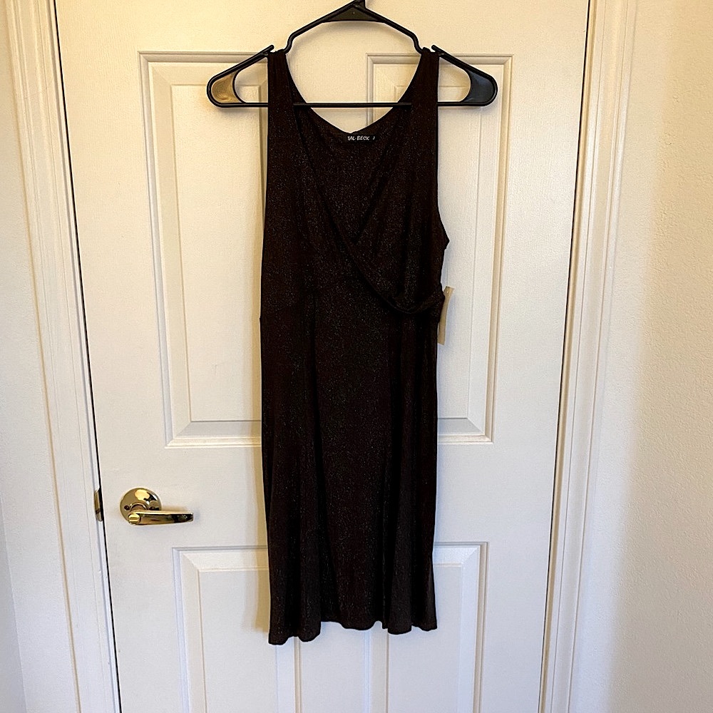 Brown shimmery sleeveless dress
